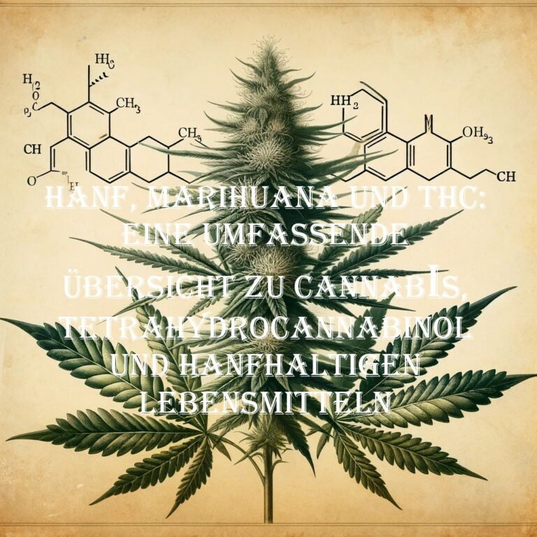 Cannabispflanze mit markierter THC-Verbindung, die die Auswirkungen auf den menschlichen Körper veranschaulicht.