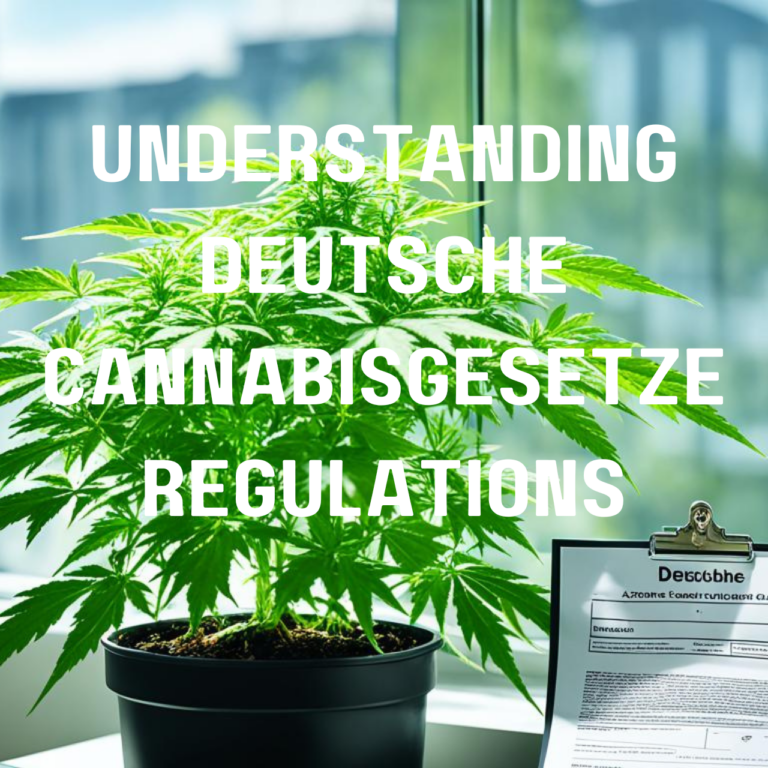 Deutsche Cannabisgesetze backdrop to cannabis plant
